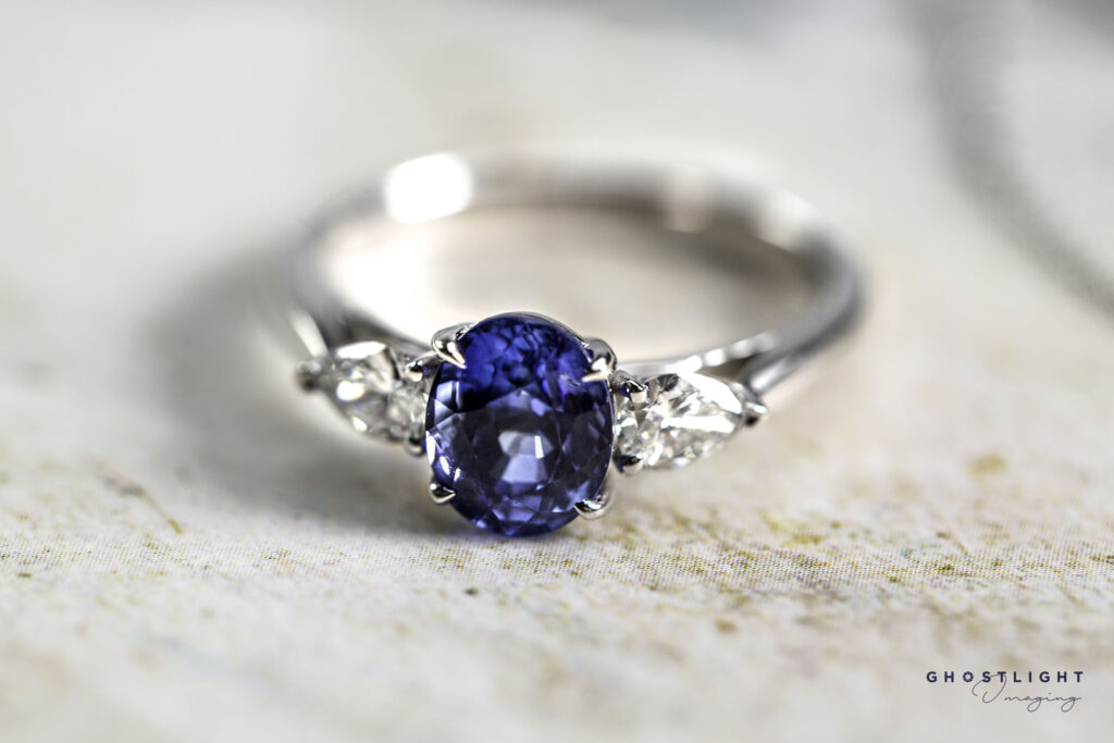 R&J - Oval Sapphire on Silver Band