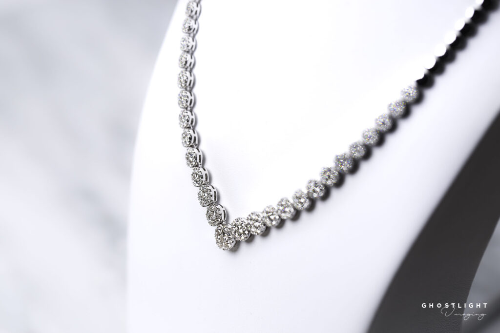 R&J - Diamond Studded Silver Necklace